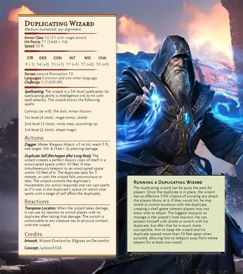 necromancer wizard 5e stat block.